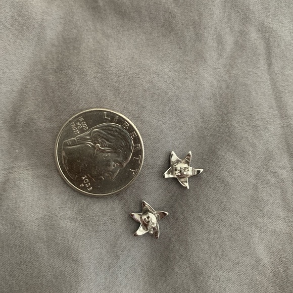 Turquoise starfish earrings with silver setting - Picture 3 of 3